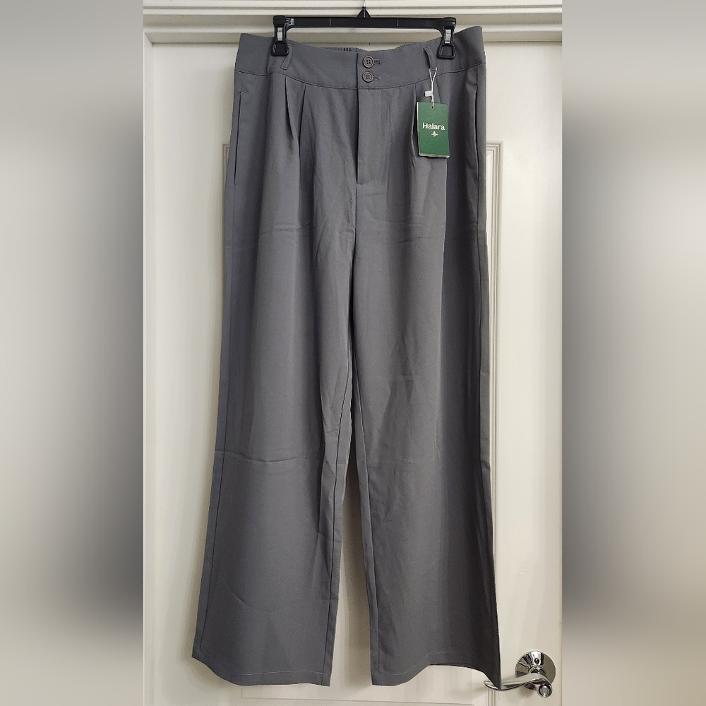 HALARA Women's High Waisted Straight Leg Gray Pants